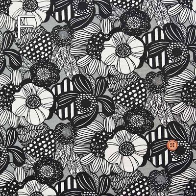 Japanese Broadcloth / Ink Flower Grey / per 25cm