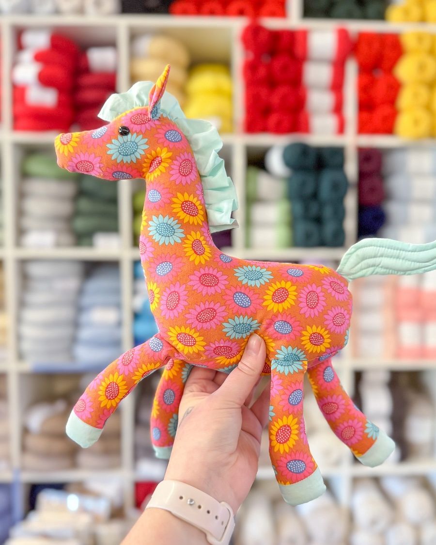 Zorse Toy Kit + Pattern, Colour: Multi Sunflowers / Aqua Contrast