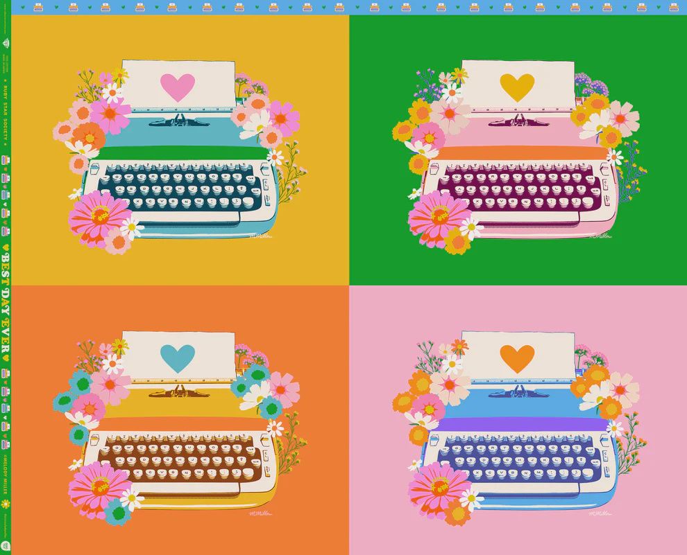 Ruby Star / Best Day Ever / Typewriter Panel / 90cm Panel
