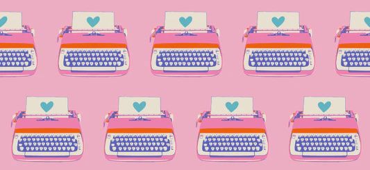 Ruby Star / Best Day Ever / Vintage Typewriter - Pink / 25cm
