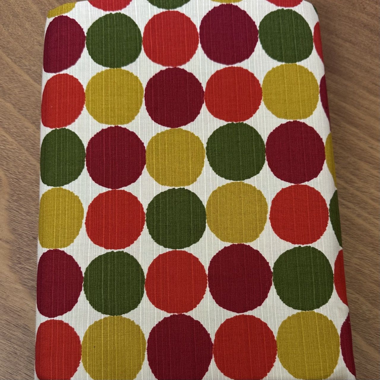 Japanese Printed Shantung / Dobby / Per 25cm, Background Colour: Red/Olive
