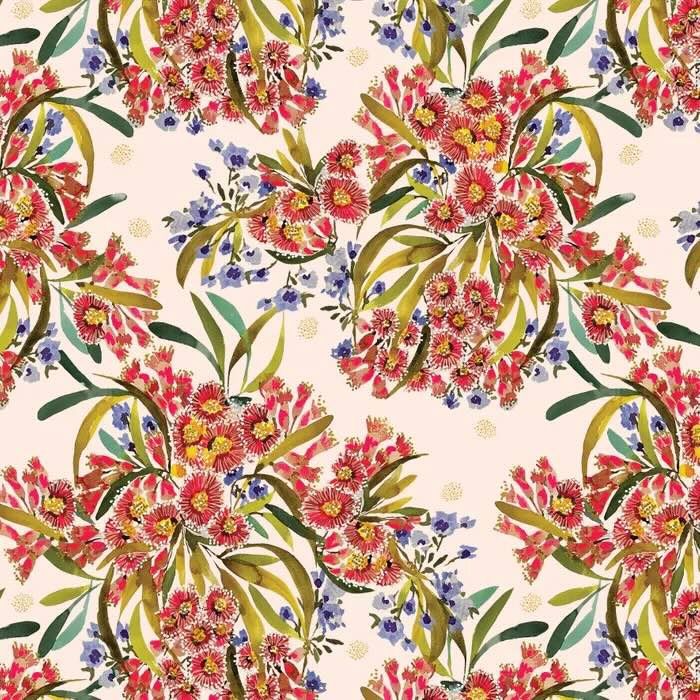 Rachelle Holowko / Red Blossom Cotton / per 25cm