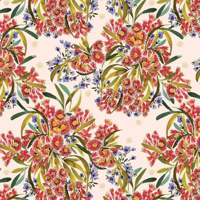 Rachelle Holowko / Red Blossom Cotton / per 25cm