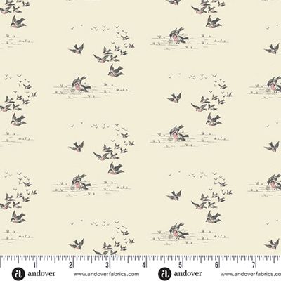 Ayla / Flying Birds - Grain / Per 25cm