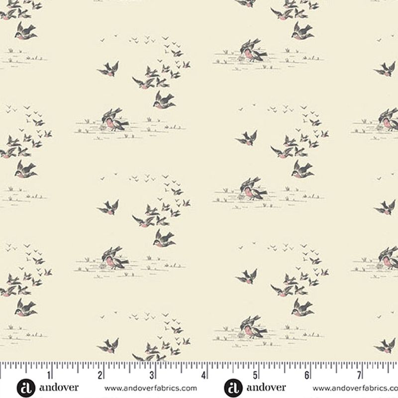 Ayla / Flying Birds - Grain / Per 25cm