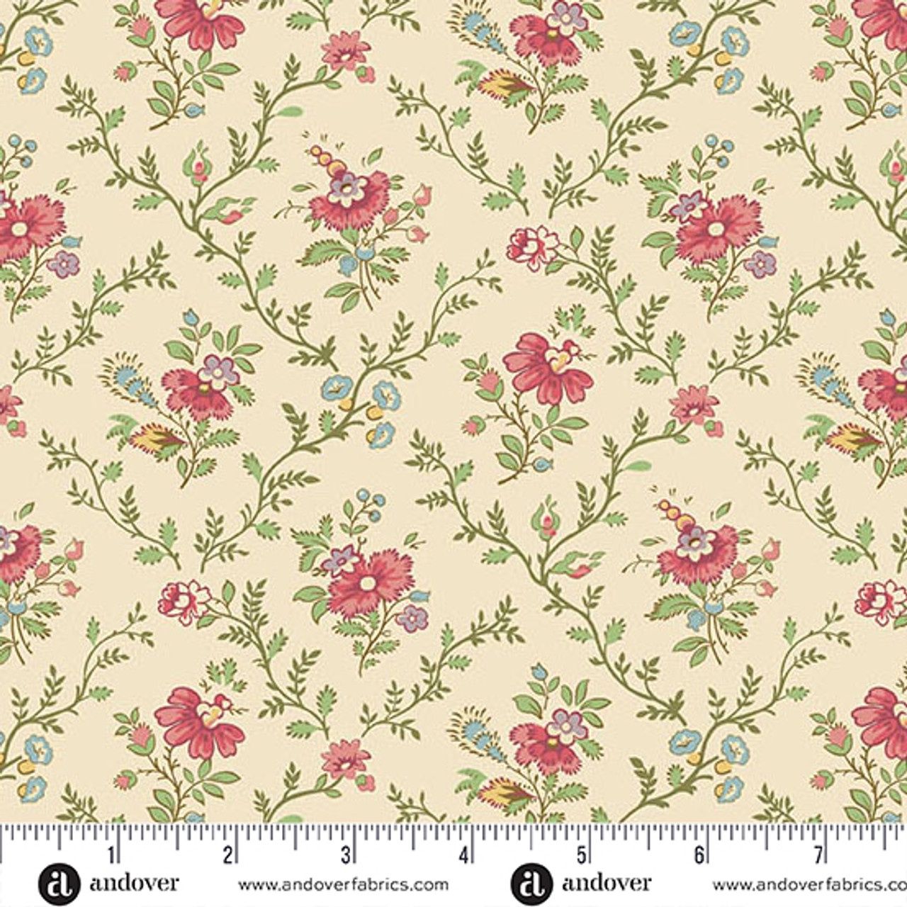 Ayla / Lattice Flowers - Rose / Per 25cm