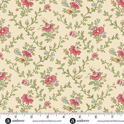 Ayla / Lattice Flowers - Rose / Per 25cm