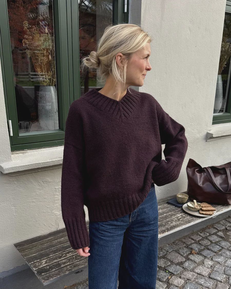 Hannah Sweater V-Neck / Petite Knit Pattern