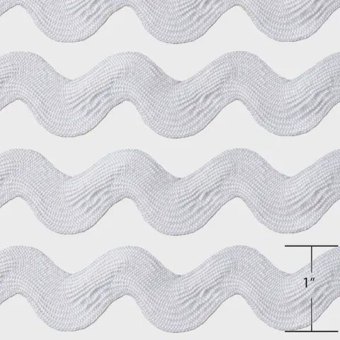 Jumbo Ric Rac / Per metre, Colour: White