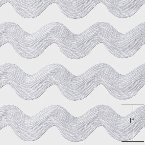 Jumbo Ric Rac / Per metre, Colour: White