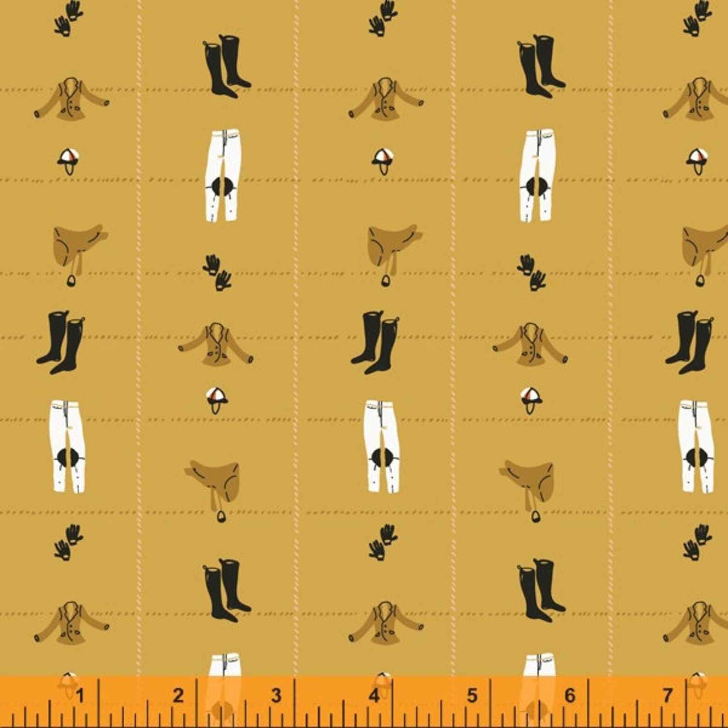Heather Ross West Hill / Riding Gear - Mustard / 25cm