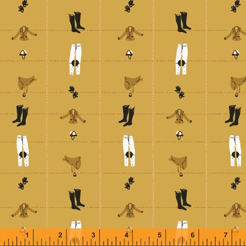 Heather Ross West Hill / Riding Gear - Mustard / 25cm