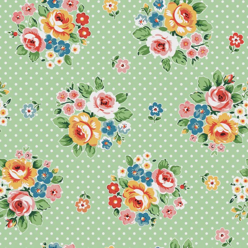 Poppie Cotton Flower Market / Market Bouquet - Green / 25cm