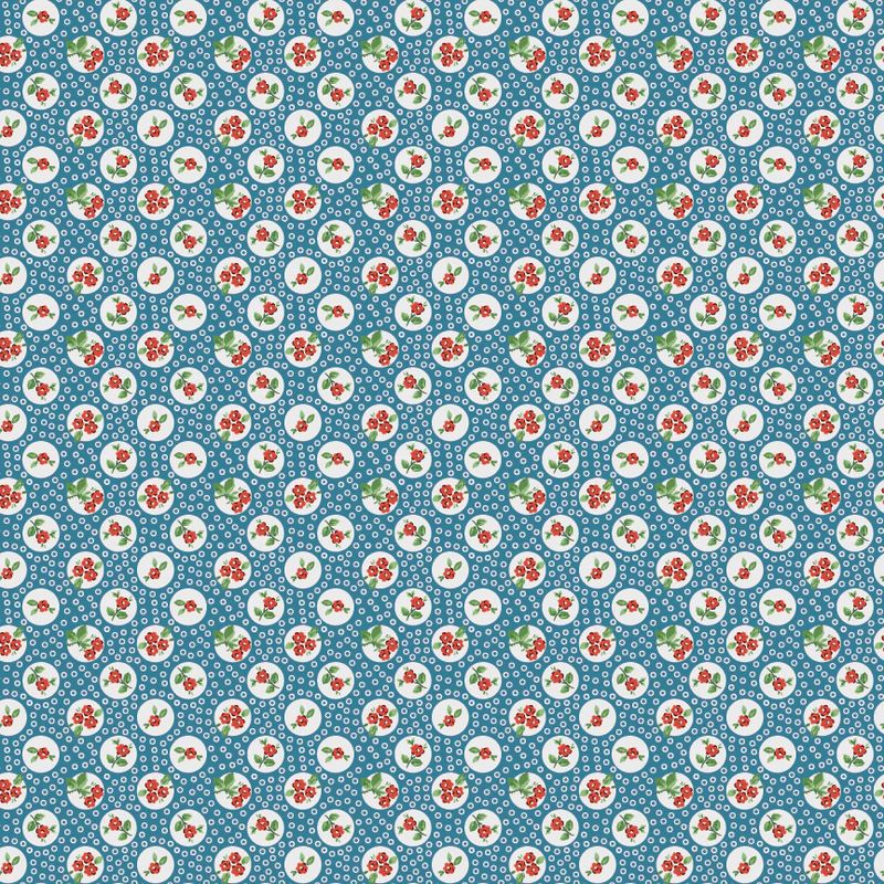 Poppie Cotton Flower Market / Pocket Posies - Blue / 25cm