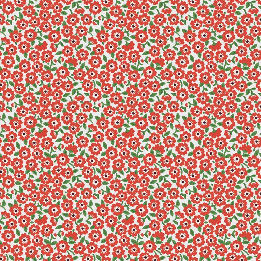 Poppie Cotton Flower Market / Forget Me Nots - Red / 25cm