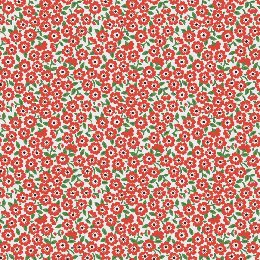 Poppie Cotton Flower Market / Forget Me Nots - Red / 25cm
