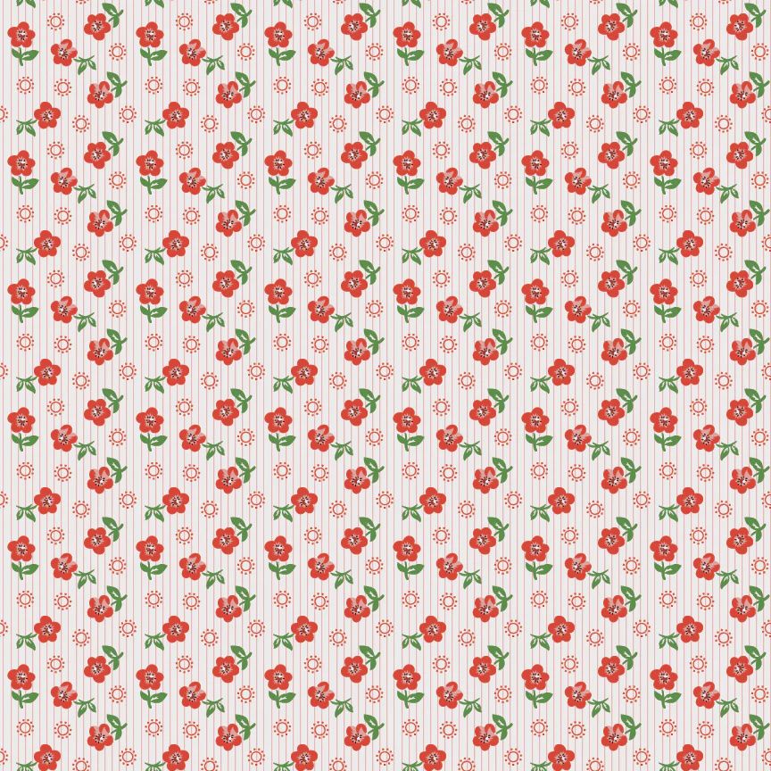 Poppie Cotton Flower Market / Sugar Petals - Red / 25cm