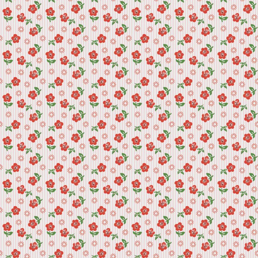 Poppie Cotton Flower Market / Sugar Petals - Red / 25cm