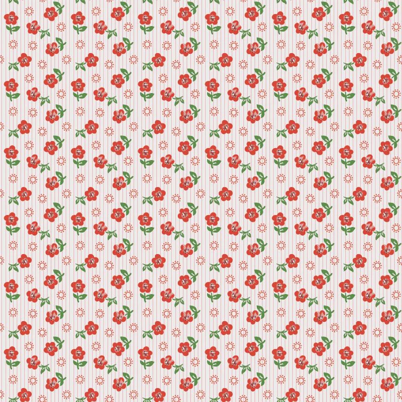 Poppie Cotton Flower Market / Sugar Petals - Red / 25cm