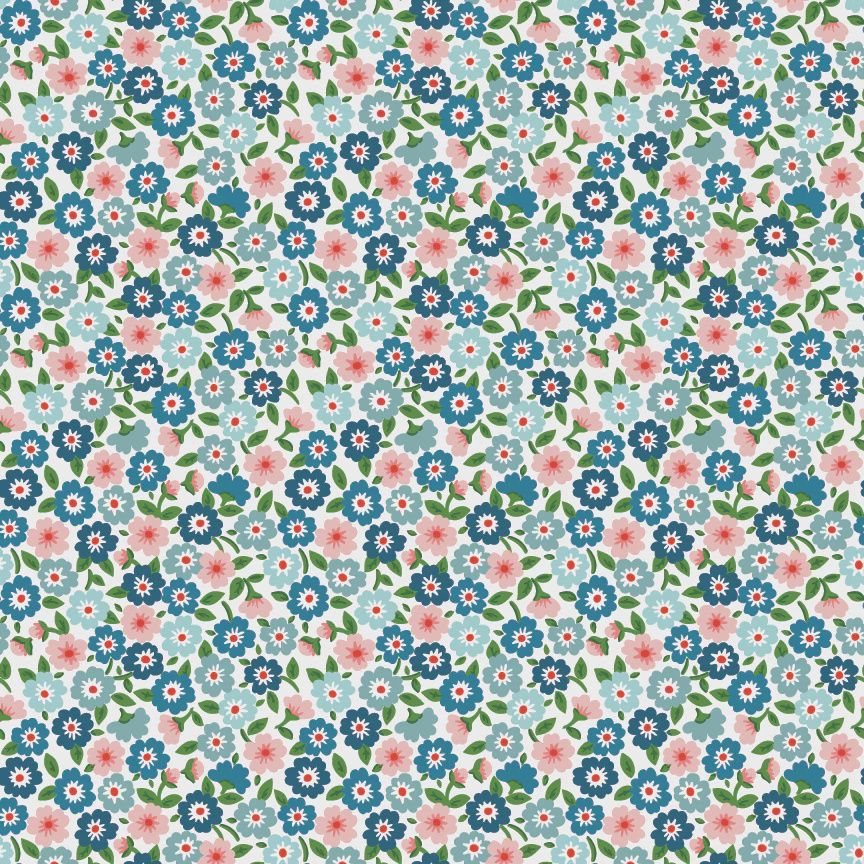 Poppie Cotton Flower Market / Forget Me Nots - Blue / 25cm