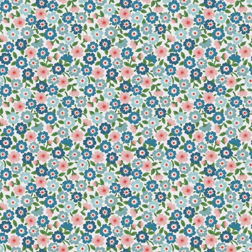 Poppie Cotton Flower Market / Forget Me Nots - Blue / 25cm