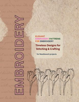 Beautiful Embroidery Patterns / 65 Patterns with Cutting Margins