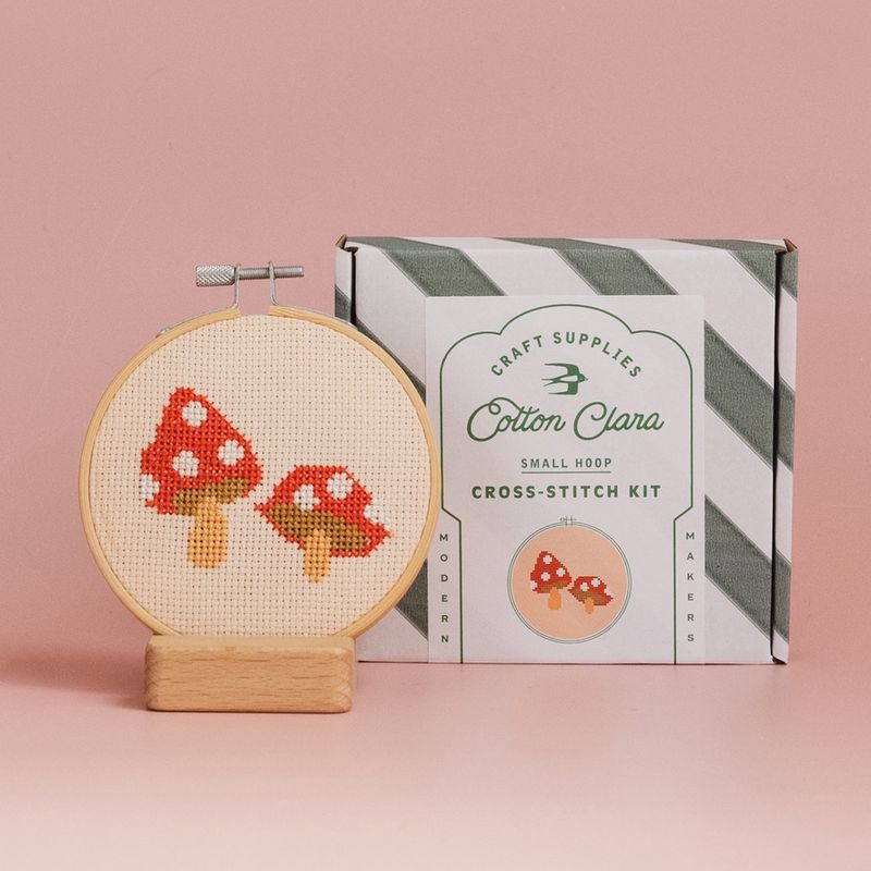 Cotton Clara Cross Stitch Kit / Toadstools