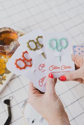 Cotton Clara Sunflower Embroidery Scissors