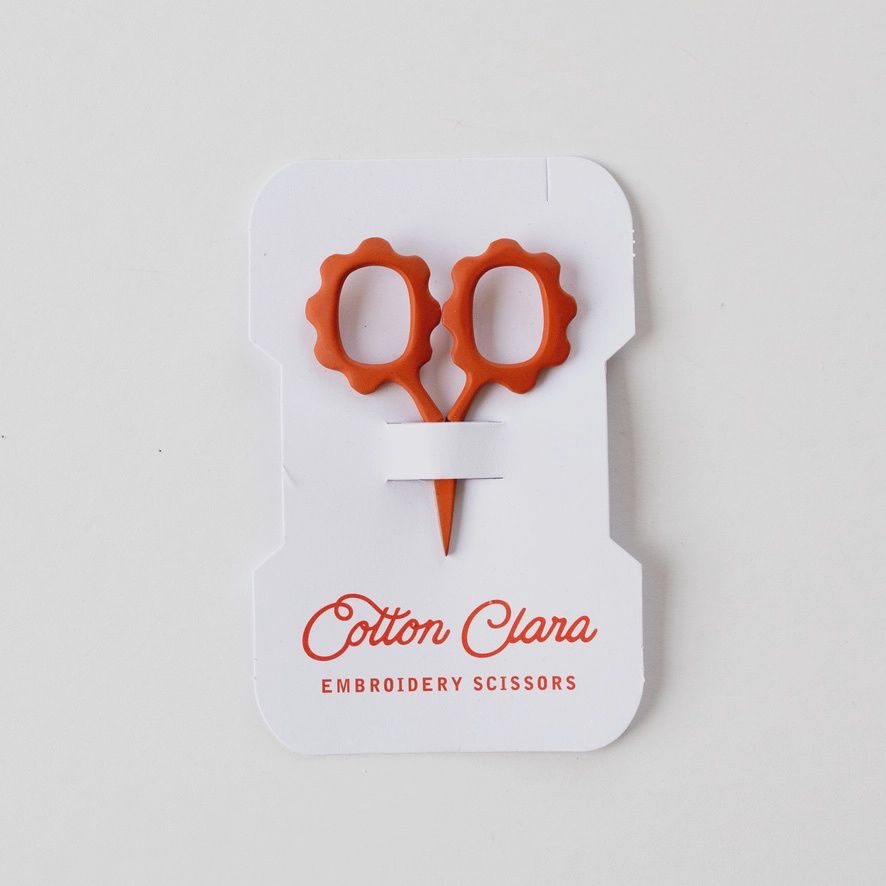 Cotton Clara Sunflower Embroidery Scissors, Colour: Rust