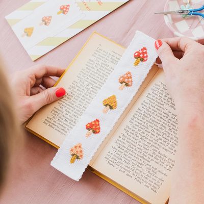 Cotton Clara Cross Stitch Bookmark Kit / Toadstool