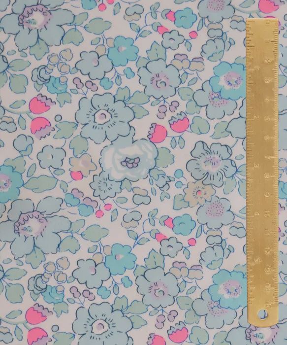 Liberty Tana Lawn / Betsy Bespoke Blue + Neon Pink / 25cm