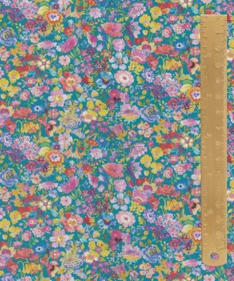 Liberty Tana Lawn - Floral Journey II / Classic Garden - Teal / 25cm