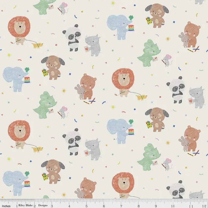 Riley Blake Box of Crayons - Animals / Per 25cm