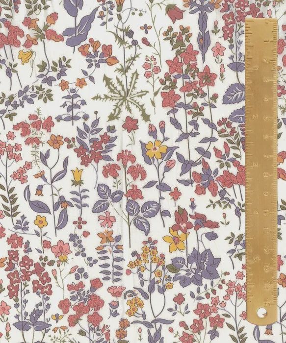 Liberty Tana Lawn / Metallic - Field Flowers C / 25cm