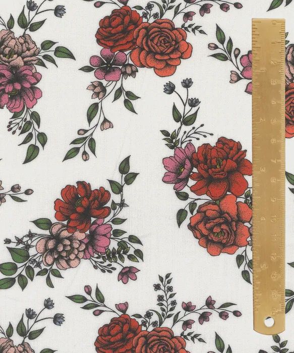 Liberty Tana Lawn - Floral Rebellion / Inked Rose A / 25cm