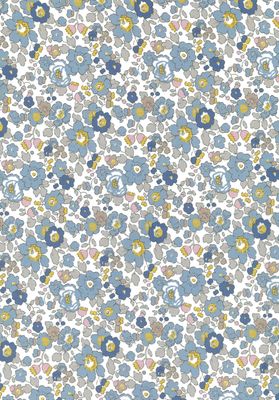 Liberty Tana Lawn Bespoke / Betsy Z Blue + Mustard / 25cm