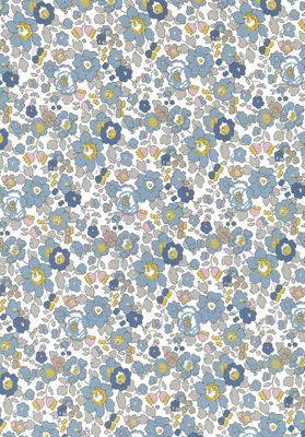 Liberty Tana Lawn Bespoke / Betsy Z Blue + Mustard / 25cm