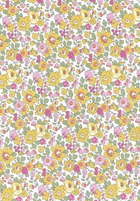 Liberty Tana Lawn Bespoke / Betsy Y - Yellow Pink / 25cm