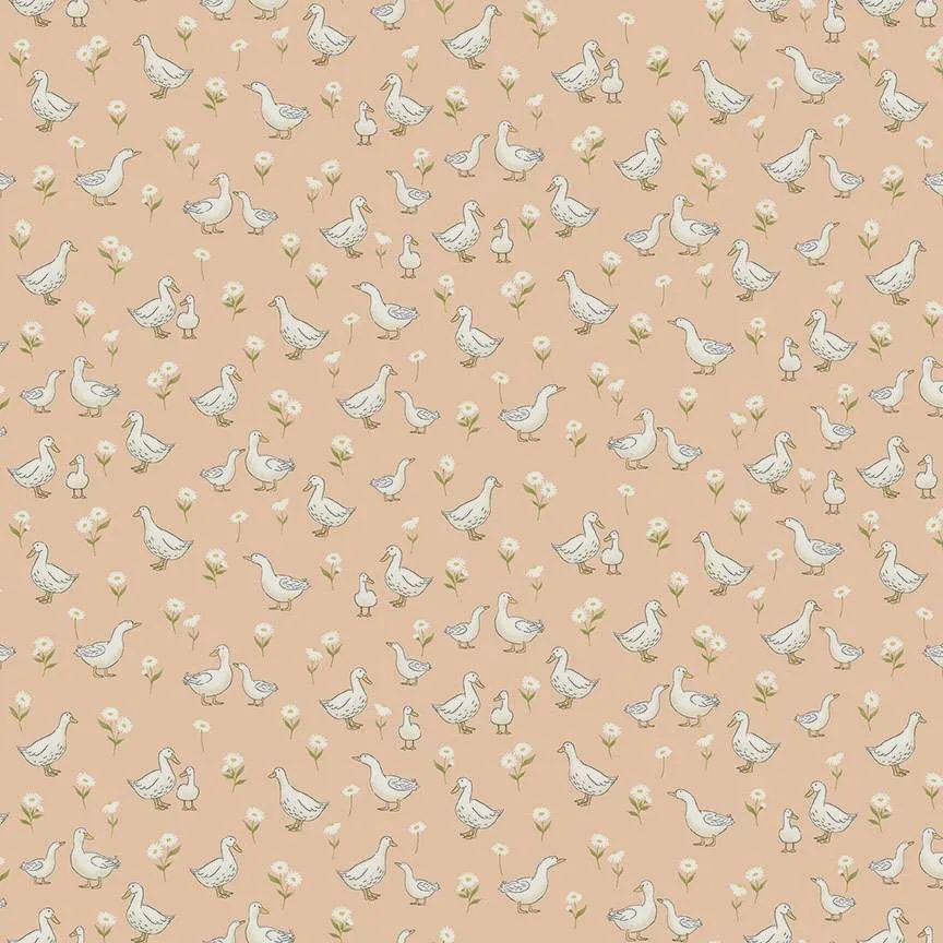 Little Ones / Ducks - Coral / Per 25cm