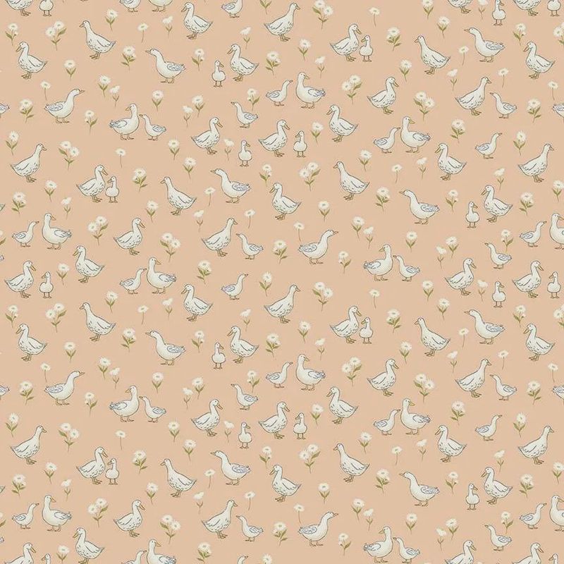 Little Ones / Ducks - Coral / Per 25cm