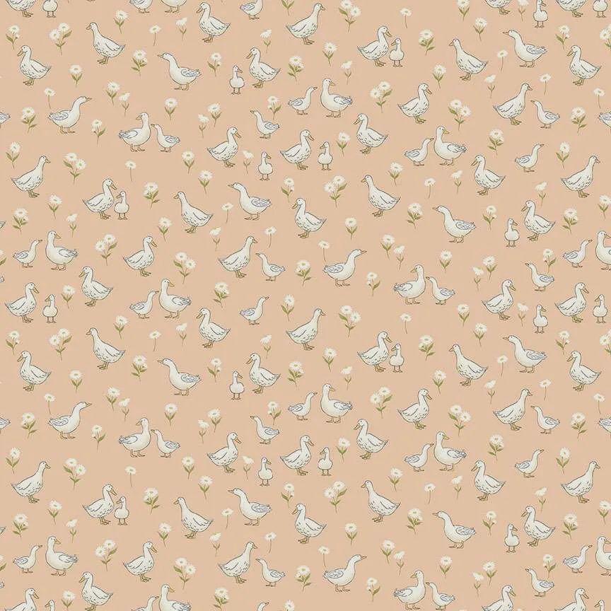 Little Ones / Ducks - Coral / Per 25cm