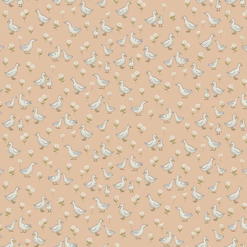 Little Ones / Ducks - Coral / Per 25cm