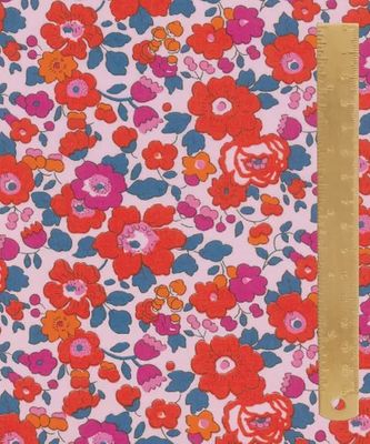 Liberty Tana Lawn Bespoke / Betsy Orange + Magenta / 25cm