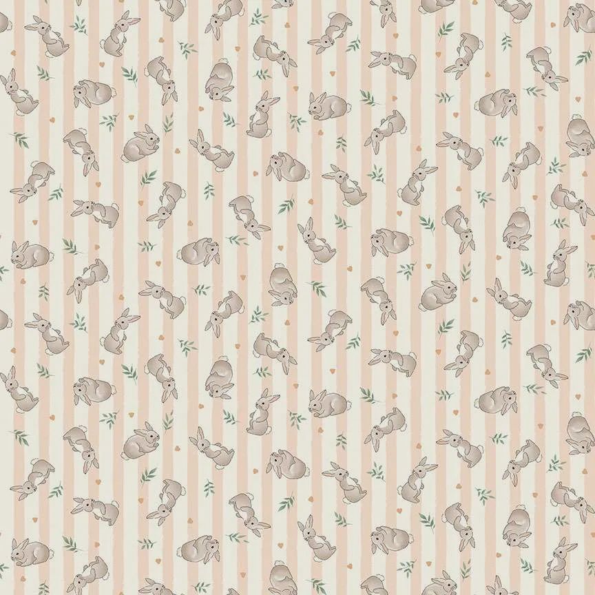 Little Ones / Bunnies - Coral / Per 25cm