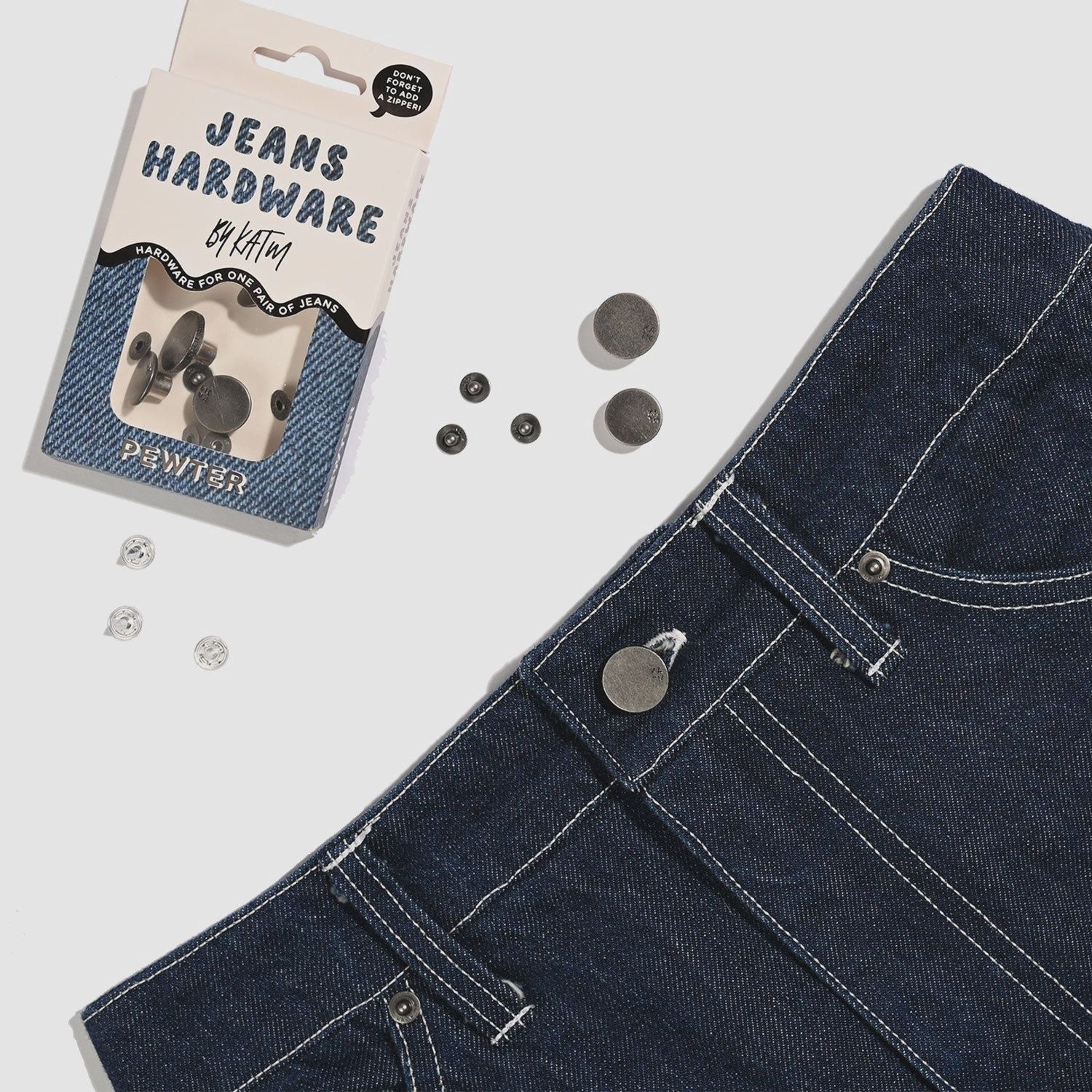 KATM / Jeans Hardware Kit, Finish: Pewter