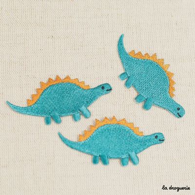 Iron on Patch / Blue Stegosaurus