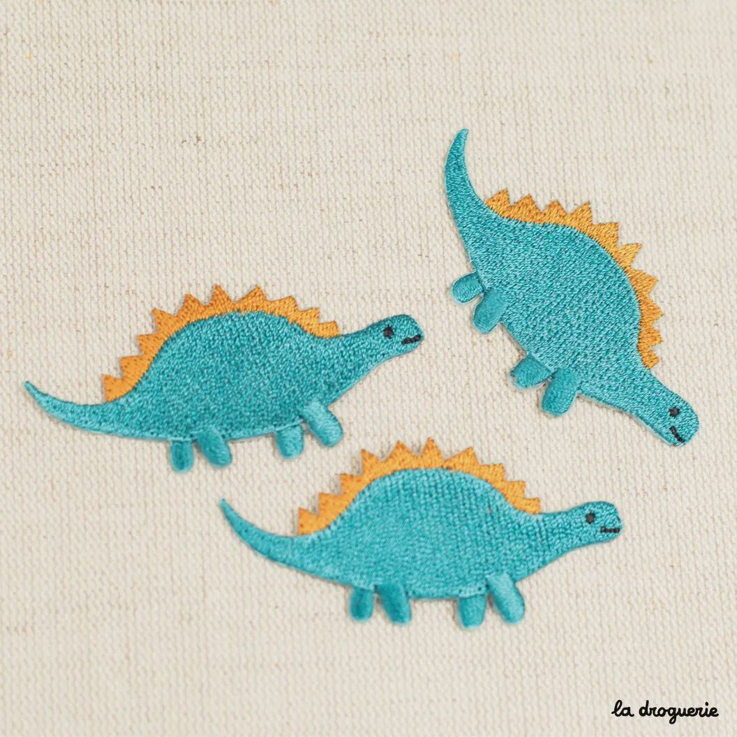 Iron on Patch / Blue Stegosaurus