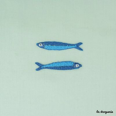 Iron on Patch  PK of 3 / Anchovy Fish