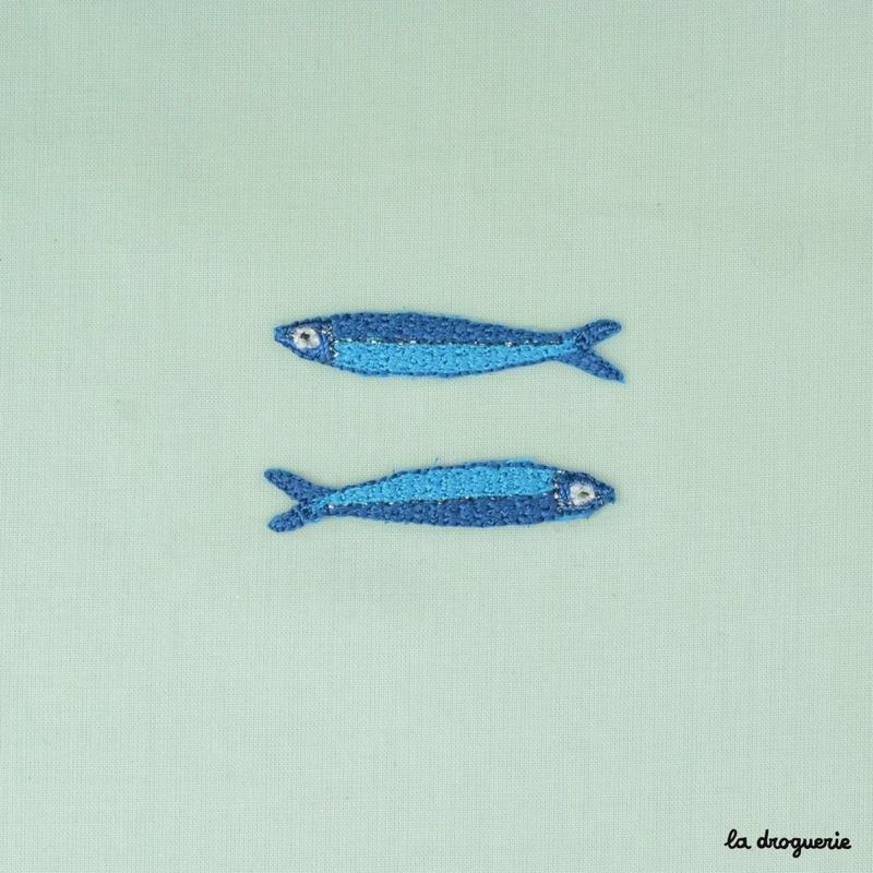Iron on Patch  PK of 3 / Anchovy Fish