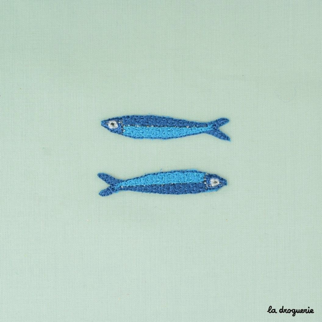 Iron on Patch  PK of 3 / Anchovy Fish
